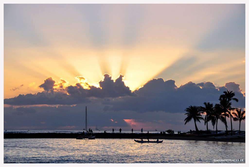 My Happy places Sunset Hawaii clouds